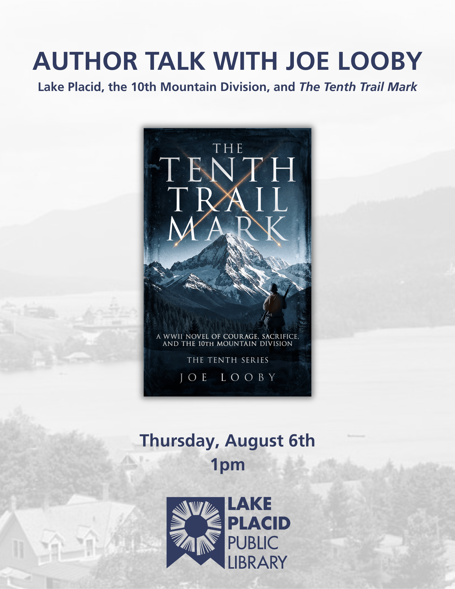 Flyer featuring the cover of The Tenth Mark