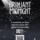Flyer for Brilliant Midnight gallery, featuring stars and a night sky.